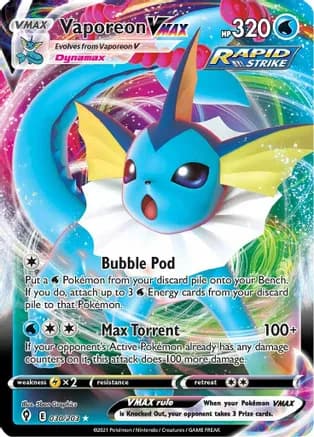 Vaporeon VMAX — SWSH07: Evolving Skies Pokémon TCG card by 5ban Graphics