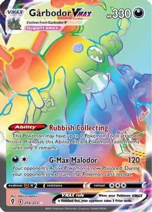 Garbodor VMAX (Secret) — SWSH07: Evolving Skies