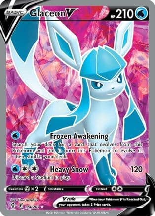 Glaceon V (Full Art) — SWSH07: Evolving Skies