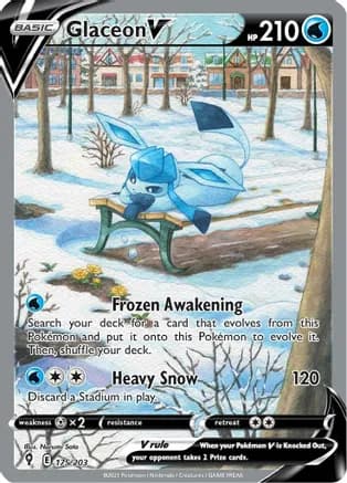 Glaceon V (Alternate Full Art) — SWSH07: Evolving Skies