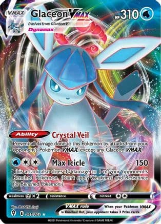 Glaceon VMAX — SWSH07: Evolving Skies Pokémon TCG card by PLANETA Tsuji