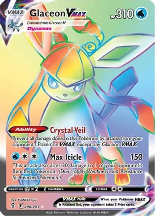 Glaceon VMAX (Secret) — SWSH07: Evolving Skies