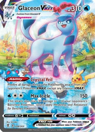 Glaceon VMAX (Alternate Art Secret) — SWSH07: Evolving Skies