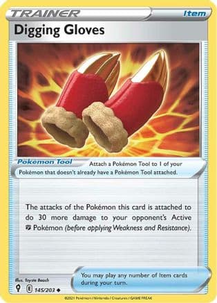Digging Gloves — SWSH07: Evolving Skies Pokémon TCG card by Toyste Beach