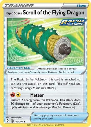 Rapid Strike Scroll of the Flying Dragon — SWSH07: Evolving Skies Pokémon TCG card by 5ban Graphics