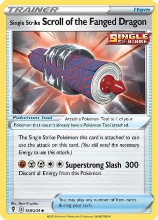 Single Strike Scroll of the Fanged Dragon — SWSH07: Evolving Skies Pokémon TCG card by 5ban Graphics