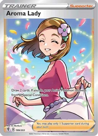 Aroma Lady (Full Art) — SWSH07: Evolving Skies Pokémon TCG card by Ken Sugimori