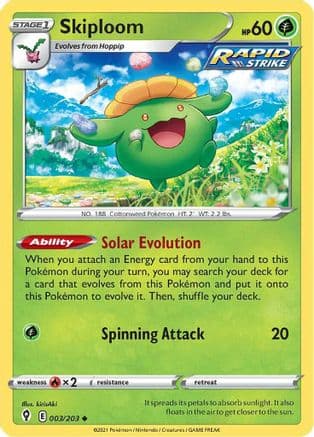 Skiploom — SWSH07: Evolving Skies Pokémon TCG card by kirisAki