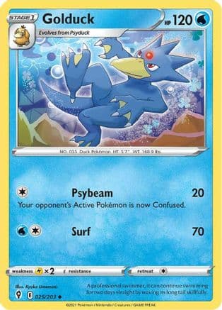 Golduck — SWSH07: Evolving Skies Pokémon TCG card by Kyoko Umemoto
