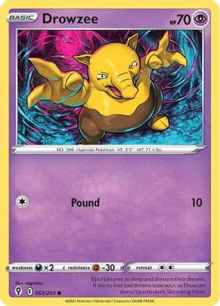 Drowzee — SWSH07: Evolving Skies Pokémon TCG card by nagimiso