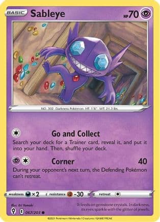 Sableye — SWSH07: Evolving Skies Pokémon TCG card by Eri Yamaki