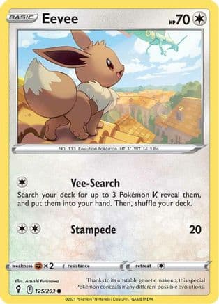 Eevee — SWSH07: Evolving Skies Pokémon TCG card by Atsushi Furusawa