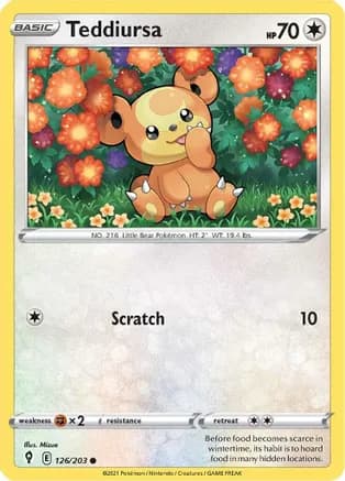 Teddiursa — SWSH07: Evolving Skies Pokémon TCG card by Mizue