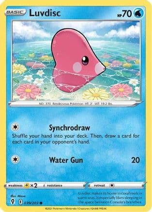 Luvdisc — SWSH07: Evolving Skies Pokémon TCG card by Mizue