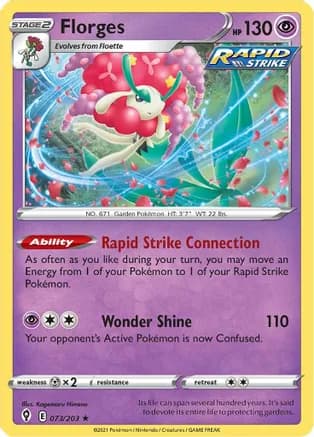 Florges — SWSH07: Evolving Skies Pokémon TCG card by Kagemaru Himeno