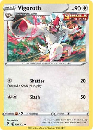 Vigoroth — SWSH07: Evolving Skies Pokémon TCG card by nagimiso