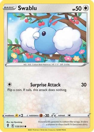 Swablu — SWSH07: Evolving Skies Pokémon TCG card by Lee HyunJung