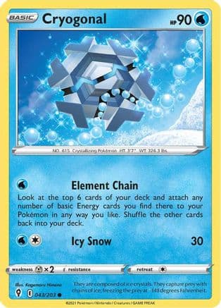 Cryogonal — SWSH07: Evolving Skies Pokémon TCG card by Kagemaru Himeno