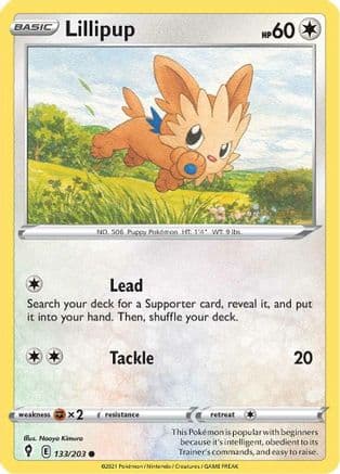 Lillipup — SWSH07: Evolving Skies Pokémon TCG card by Naoyo Kimura