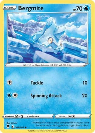 Bergmite — SWSH07: Evolving Skies Pokémon TCG card by kirisAki
