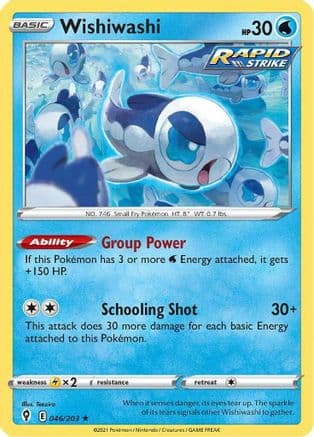 Wishiwashi — SWSH07: Evolving Skies Pokémon TCG card by Teeziro