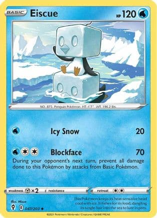 Eiscue — SWSH07: Evolving Skies Pokémon TCG card by Mizue