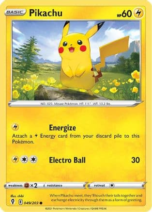 Pikachu — SWSH07: Evolving Skies Pokémon TCG card by Souichirou Gunjima