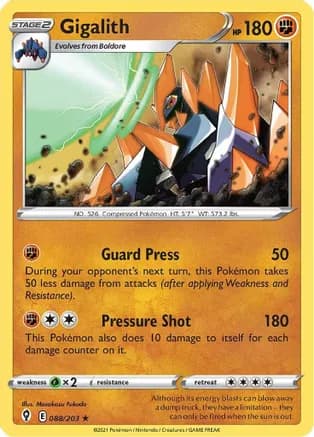 Gigalith — SWSH07: Evolving Skies Pokémon TCG card by Masakazu Fukuda