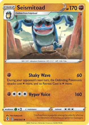 Seismitoad — SWSH07: Evolving Skies Pokémon TCG card by Pani Kobayashi