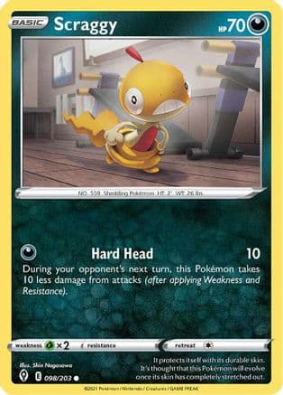 Scraggy — SWSH07: Evolving Skies Pokémon TCG card by Shin Nagasawa