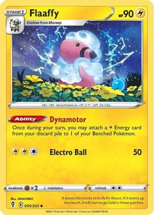 Flaaffy — SWSH07: Evolving Skies Pokémon TCG card by OKACHEKE