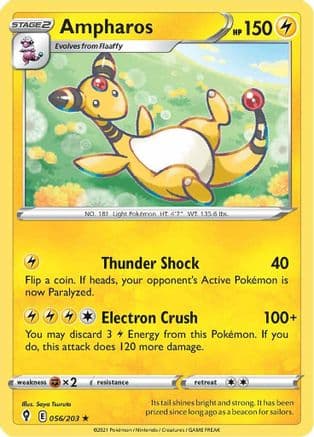 Ampharos — SWSH07: Evolving Skies Pokémon TCG card by Saya Tsuruta