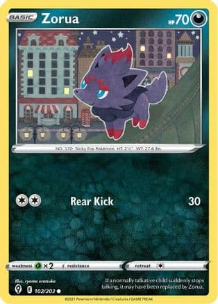 Zorua — SWSH07: Evolving Skies Pokémon TCG card by ryoma uratsuka