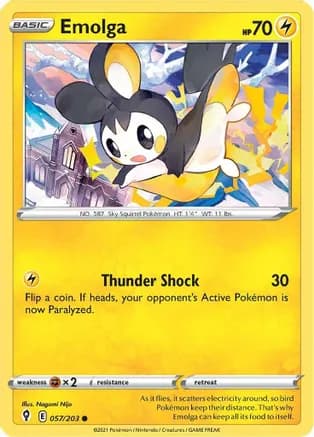 Emolga — SWSH07: Evolving Skies Pokémon TCG card by Nagomi Nijo
