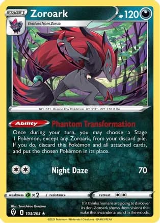 Zoroark — SWSH07: Evolving Skies Pokémon TCG card by Souichirou Gunjima