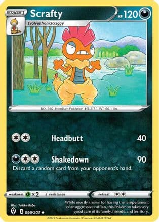 Scrafty — SWSH07: Evolving Skies Pokémon TCG card by Yukiko Baba