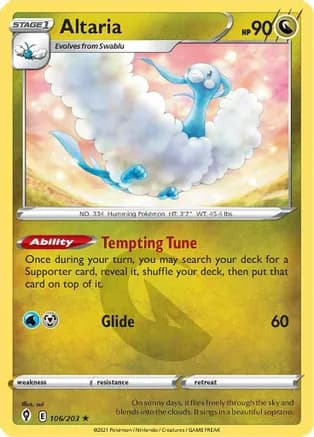 Altaria — SWSH07: Evolving Skies Pokémon TCG card by Misa Tsutsui