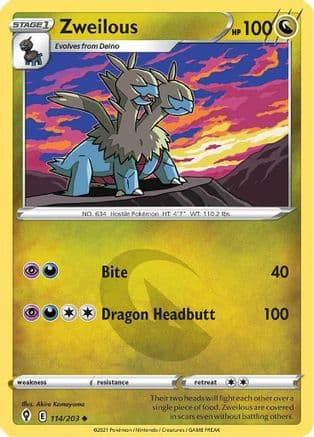 Zweilous — SWSH07: Evolving Skies Pokémon TCG card by Akira Komayama