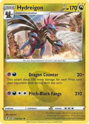 Hydreigon — SWSH07: Evolving Skies Pokémon TCG card by hatachu