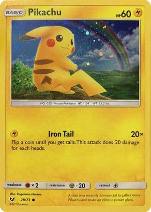 Pikachu - 28/73 (Cosmos Holo) — Miscellaneous Cards & Products Pokémon TCG card by Pikachu's Mansion