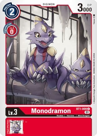 Monodramon - BT1-009 (Alternate Art) — Starter Deck 07: Gallantmon Digimon Card Game card by Takase