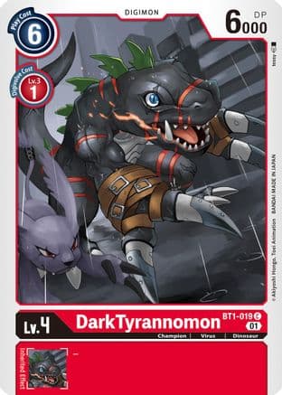 DarkTyrannomon - BT1-019 (Alternate Art) — Starter Deck 07: Gallantmon Digimon Card Game card by Akiyoshi Honga, Toei Animation