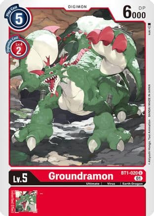 Groundramon - BT1-020 (Alternate Art) — Starter Deck 07: Gallantmon Digimon Card Game card by koki
