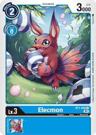 Elecmon - BT1-028 (Alternate Art) — Starter Deck 08: Ulforce Veedramon Digimon Card Game card by Takase