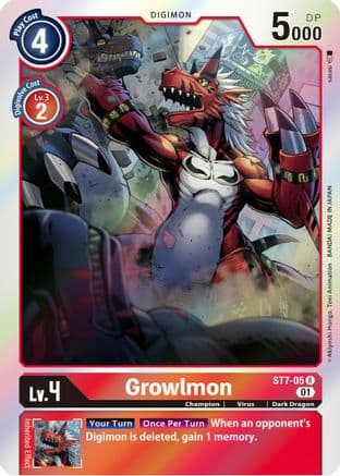 Growlmon — Starter Deck 07: Gallantmon Digimon Card Game card by Akiyoshi Hongo, Toei Animation
