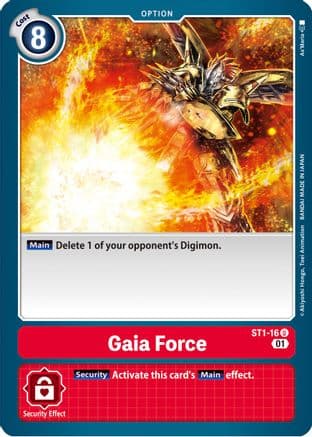 Gaia Force - ST1-16 (Alternate Art) — Starter Deck 07: Gallantmon Digimon Card Game card by As'Maria
