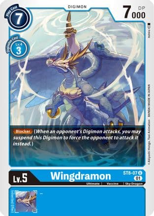 Wingdramon — Starter Deck 08: Ulforce Veedramon Digimon Card Game card by Akiyoshi Hongō, Toei Animation, BANDAI MADE IN JAPAN