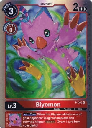 Biyomon - P-002 (Rainbow Foil) — Digimon Promotion Cards