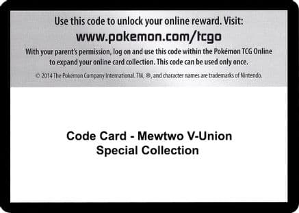 Code Card - Mewtwo V-UNION Special Collection — SWSH07: Evolving Skies