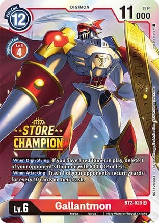 Gallantmon - BT2-020 (Store Champion) — Release Special Booster 1.0